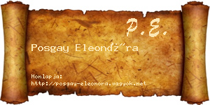 Posgay Eleonóra névjegykártya